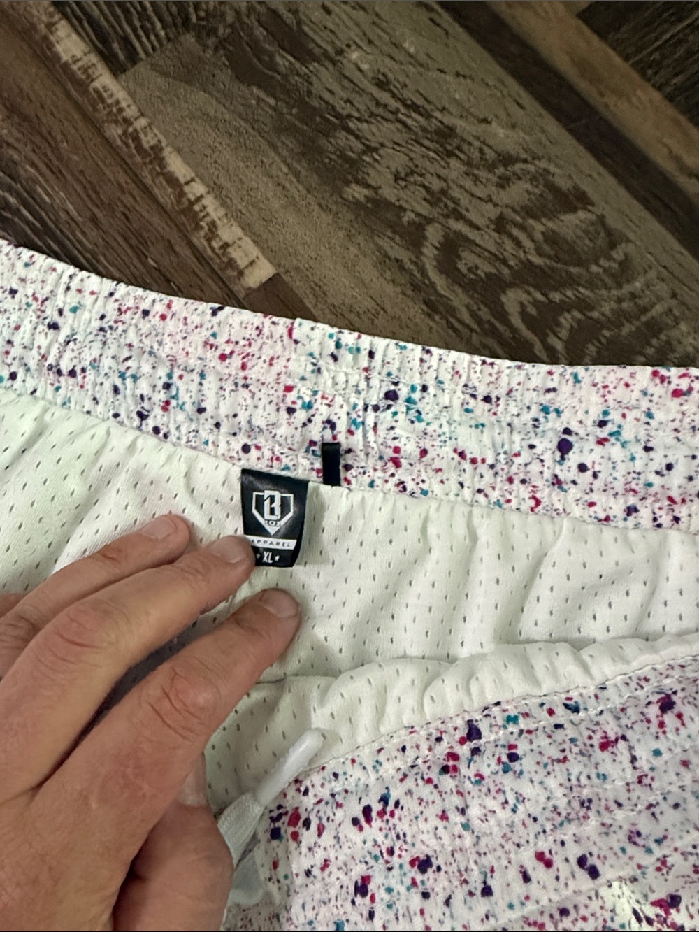 Athletic Speckle Print Men’s Shorts - Pink Multi - Picture 2 of 5